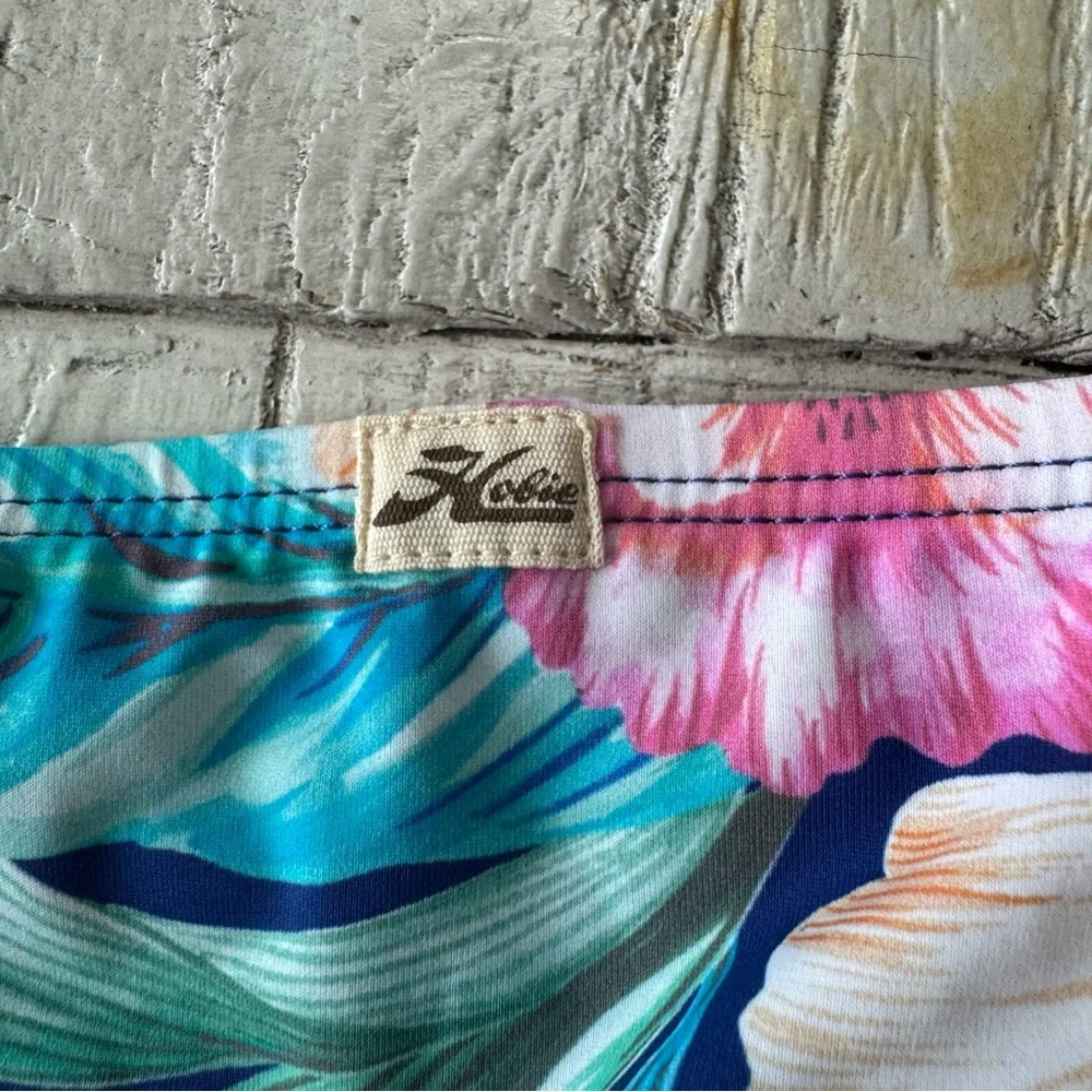 Hobie Floral Side Tie Bikini Bottom NWT size XS Blue Tropical Hipster‎ Swimsuit